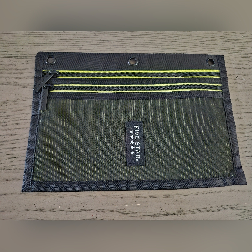 Five Star Black Pencil Organizer with Neon Green Trim